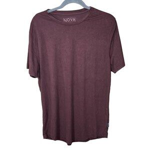 Nova Industries Buckle Men's T-Shirt Tee Short Sleeve Maroon Size M Medium